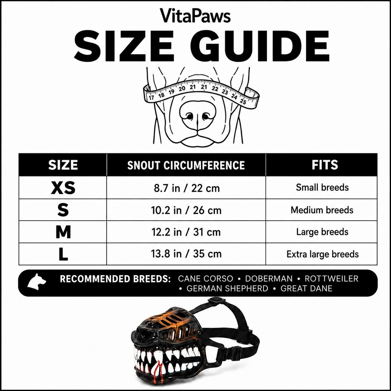 VitaPaws™ – Scary Dog Muzzle