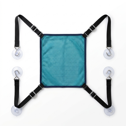 SnugRinse Pet Bathing Sling - Suction-Mount Mesh Hammock for Cats & Small Dogs
